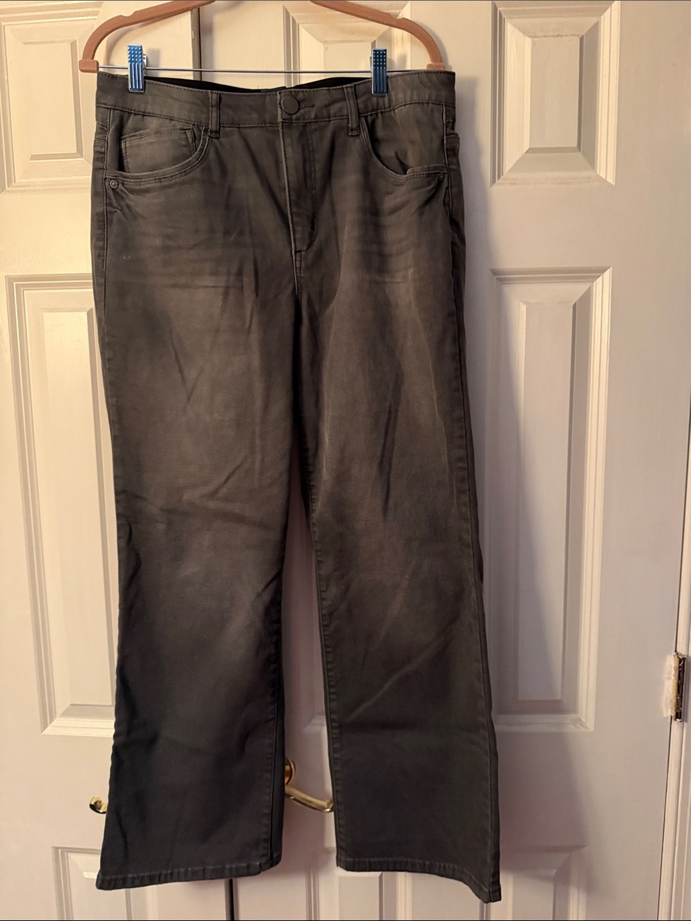 Democracy Wide-Leg Jeans in Charcoal Gray